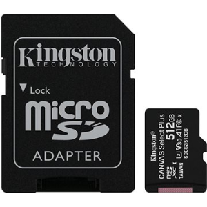 Kingston Canvas Select Plus micro SDXC 512GB Class 10 UHS-I + SD adapter