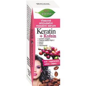 Bione Cosmetics Bio Keratin és Koffein Stimuláló masszázs szérum hajra 215 ml