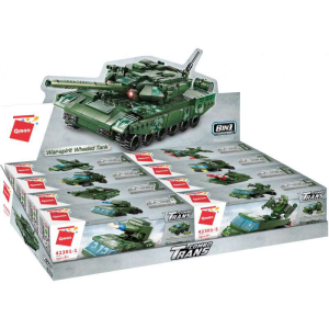 QMAN ® 42301 | lego-kompatibilis építőjáték | 642 db építőkocka | 8-az-1-ben Háborús tank kerekeken
