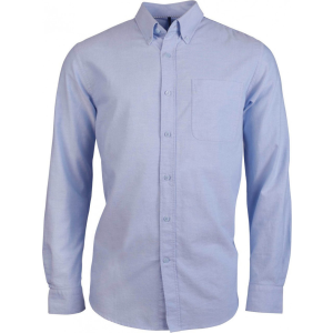 KARIBAN Férfi ing Kariban KA516 Long-Sleeved Washed Oxford Cotton Shirt -2XL, Oxford Blue