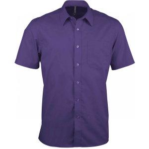 KARIBAN Férfi ing Kariban KA551 Ace - Short-Sleeved Shirt -XL, Purple