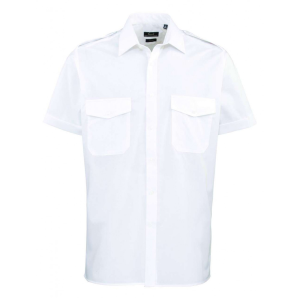 Premier Férfi ing Premier PR212 Men’S Short Sleeve pilot Shirt -L, White