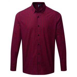 Premier Férfi ing Premier PR252 Maxton&#039; Check Men&#039;S Long Sleeve Shirt -3XL, Black/Red