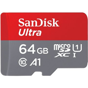 Sandisk 64GB microSDXC Ultra Class10 U1 A1 + adapterrel (SDSQUAB-064G-GN6MA)