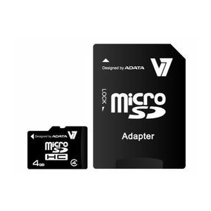 V7 4GB SDHC micro memória kártya +adapter V7 (VAMSDH4GCL4R-1E) (VAMSDH4GCL4R-1E)