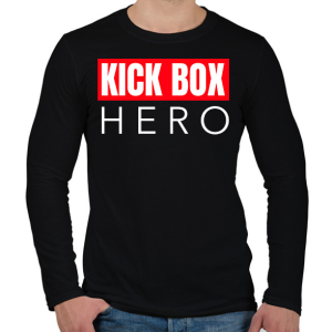 PRINTFASHION KICK BOX HERO - Férfi hosszú ujjú póló - Fekete