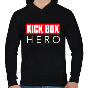 PRINTFASHION KICK BOX HERO - Férfi kapucnis pulóver - Fekete