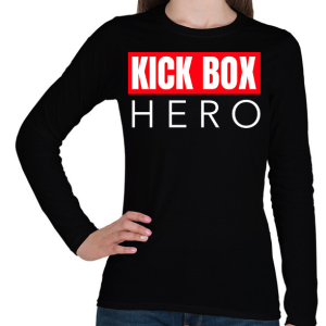 PRINTFASHION KICK BOX HERO - Női hosszú ujjú póló - Fekete