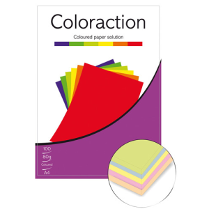 Mondi Štětí a.s. Színes fénymásolópapír Coloraction, A4, 80 g, mix színek - intenzív, 100 db/csom.