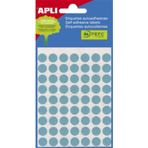 APLI Etikett, 8 mm kör, kézzel írható, színes, apli, kék, 288 etikett/csomag 2045