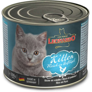 Leonardo Kitten baromfiban gazdag kiscica eledel (6 x 200 g) 1200 g