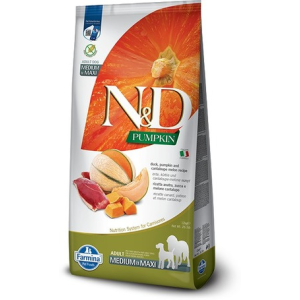 N&D Dog Grain Free Adult Medium/Maxi sütőtök, kacsa & áfonya szuperprémium kutyatáp 12 kg