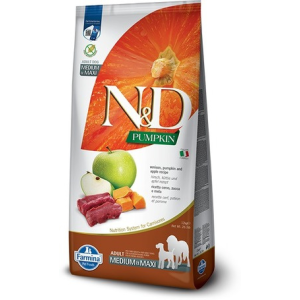 N&D Dog Grain Free Adult Medium/Maxi sutőtök, szarvas & alma szuperprémium kutyatáp 12 kg