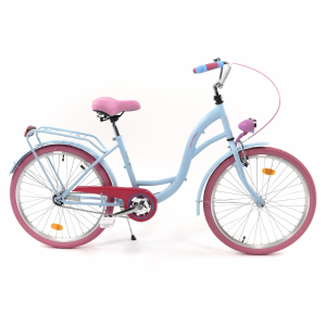 Dallas ™ City Junior Gyerek kerékpár 1 fokozat 24″ kerék 130-165 cm magassag - Kék/Rózsaszín
