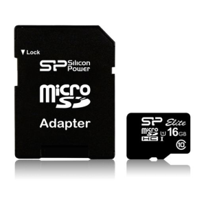 Silicon Power Card micro sdhc silicon power 16gb uhs-i elite 1 adapter (40mb/s | 15mb/s) cl10 sp016gbsthbu1v10sp