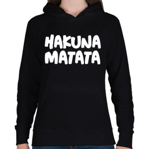 PRINTFASHION HAKUNA MATATA - Női kapucnis pulóver - Fekete