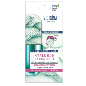 Victoria Beauty VICTORIA HYDRA SHOT fátyolmaszk 10% Hialuronsav komplex Vegán 1db/cs