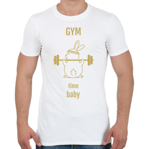 PRINTFASHION gym time baby - Férfi póló - Fehér
