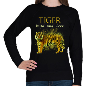 PRINTFASHION tiger wild and free - Női pulóver - Fekete