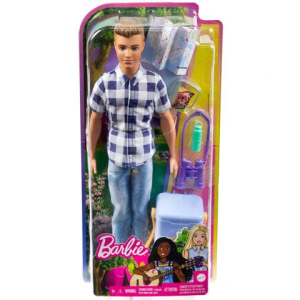 Mattel Barbie Kempingező Ken baba kiegészítőkkel kockás ingben (HHR66) (HHR66)