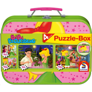 Schmidt Bibi Blocksberg 2x60, 2x100 db Puzzle Box - Fém kofferben (55595, 12408-184) (55595, 12408-184) - Kirakós, Puzzle