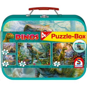 Schmidt Dinoszauruszok 2x60, 2x100 db Puzzle Box - Fém kofferben (56495, 17823-184) (Schmidt 56495) - Kirakós, Puzzle