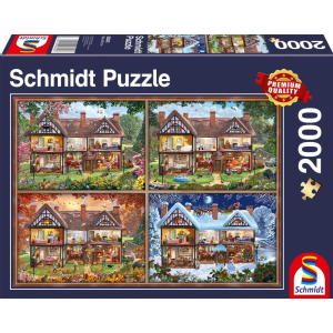 Schmidt Ház a négy évszakban, 2000 db-os puzzle (58345, 18515-182) (58345, 18515-182) - Kirakós, Puzzle