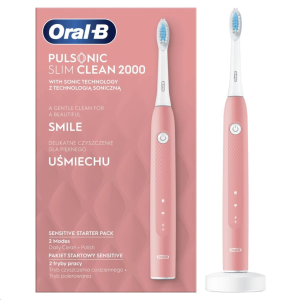 Braun Oral-B Pulsonic Slim Clean 2000 pink elektromos fogkefe (421020130586) (BR421020130586) - Elektromos fogkefe