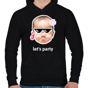 PRINTFASHION lets party - Férfi kapucnis pulóver - Fekete