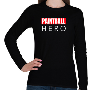 PRINTFASHION PAINTBALL HERO - Női hosszú ujjú póló - Fekete