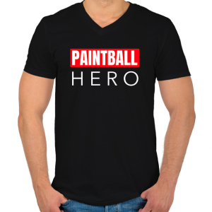 PRINTFASHION PAINTBALL HERO - Férfi V-nyakú póló - Fekete