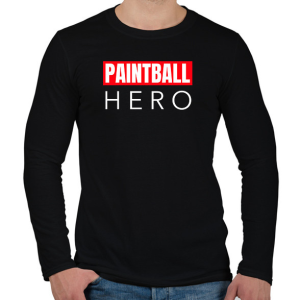 PRINTFASHION PAINTBALL HERO - Férfi hosszú ujjú póló - Fekete