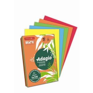 REY &quot;Adagio&quot; Másolópapír színes A4 80g 5x100 lap intenzív mix (ADAGI080X909)