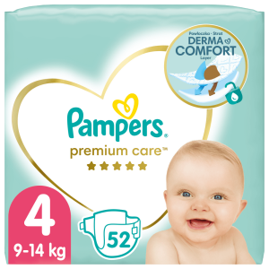 Pampers Premium Care 4 Value Pack Pelenka (9-14 kg) 52 db