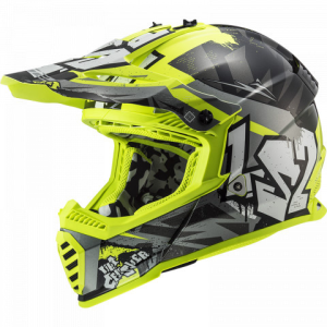 LS2 Helmets LS2 MX437 FAST EVO CRUSHER fekete H-V sárga