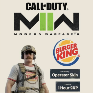 Activision Call of Duty: Modern Warfare II - Burger King Operator Skin + 1 Hour 2XP (DLC) (Digitális kulcs - PC)