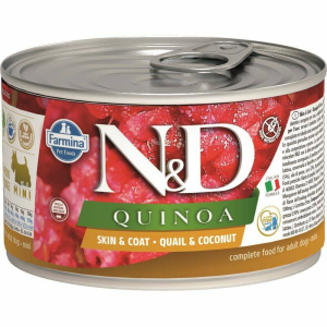 N&D N&D Dog Quinoa konzerv fürj&kókusz adult mini 140g