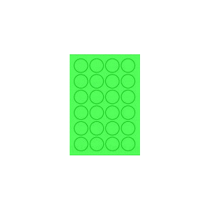 MOS Etikett címke színes kör 40 mm-es átmérő kerek zöld 24 db/ív, 25 ív/csomag