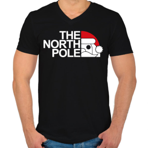 PRINTFASHION The north pole - Márka paródia - Férfi V-nyakú póló - Fekete