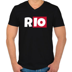 PRINTFASHION RIO - Férfi V-nyakú póló - Fekete
