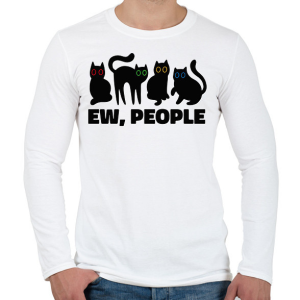 PRINTFASHION Macskák ehh people - Férfi hosszú ujjú póló - Fehér