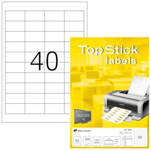 TopStick Etikett címke Topstick 48.5x25.4 mm szegéllyel 10 ív 440 db/csomag