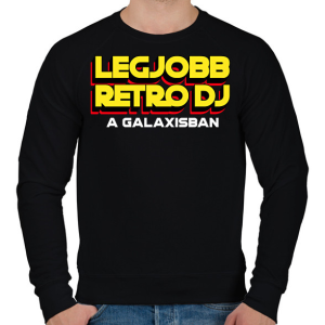 PRINTFASHION LEGJOBB RETRO DJ A GALAXISBAN - Férfi pulóver - Fekete