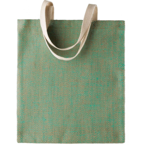KIMOOD Uniszex táska Kimood KI0226 100% natural Yarn Dyed Jute Bag -Egy méret, Natural/Military Green