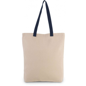 KIMOOD Uniszex táska Kimood KI0278 Shopper Bag With Gusset And Contrast Colour Handle -Egy méret, Natural/Steel Grey
