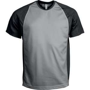 PROACT Férfi póló Proact PA467 Two-Tone Short-Sleeved T-Shirt -M, Fine Grey/Black