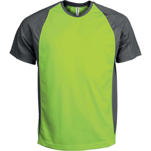 PROACT Férfi póló Proact PA467 Two-Tone Short-Sleeved T-Shirt -XL, Lime/Dark Grey