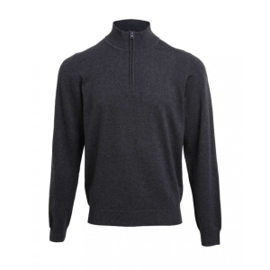 Premier Férfi Premier PR695 Men&#039;S Quarter-Zip Knitted Sweater -L, Charcoal