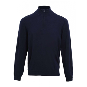 Premier Férfi Premier PR695 Men&#039;S Quarter-Zip Knitted Sweater -S, Navy