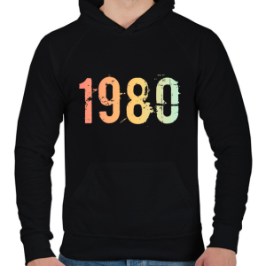 PRINTFASHION 1980 - Férfi kapucnis pulóver - Fekete